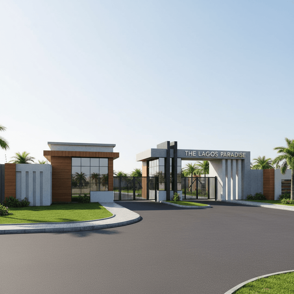 Gated estate entrance, Ikota GRA